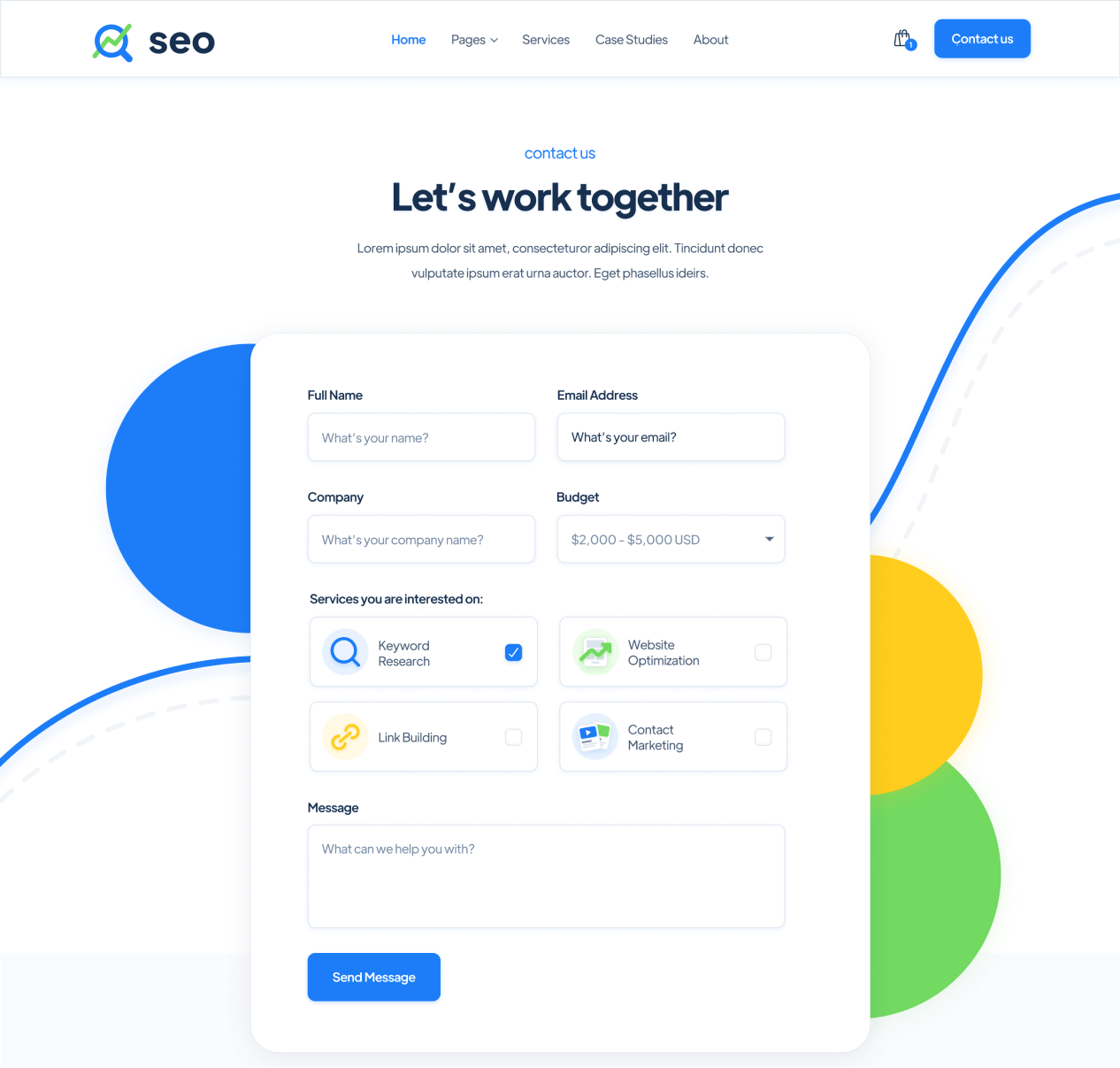 SEO - Contact page - SEO Agency Webflow Template