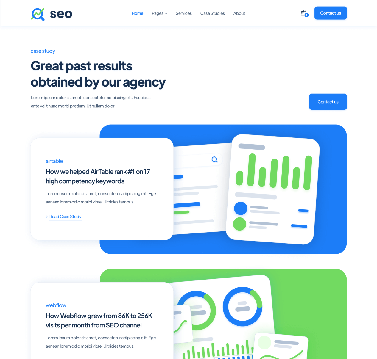 SEO - Case Study page - SEO Agency Webflow Template