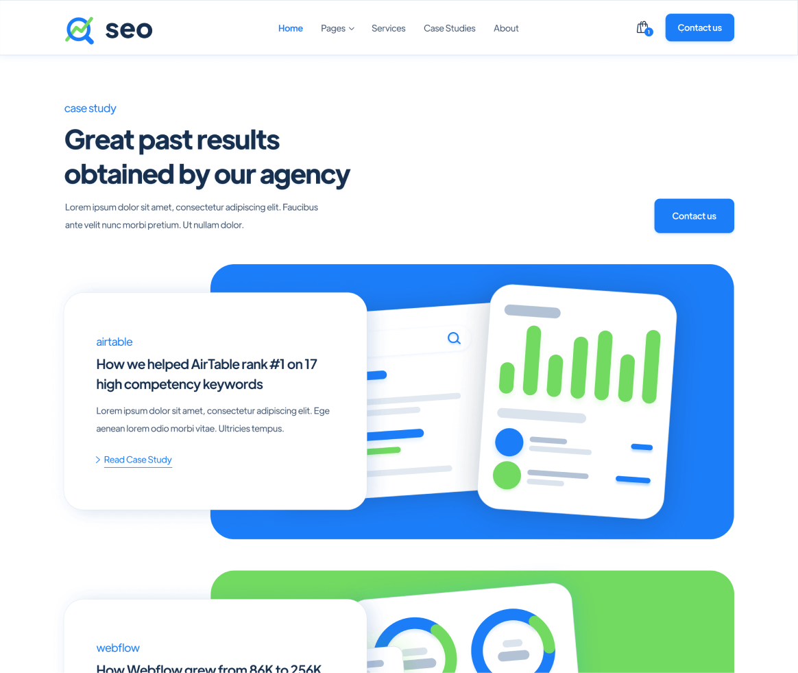 SEO - Case Study page - SEO Agency Webflow Template