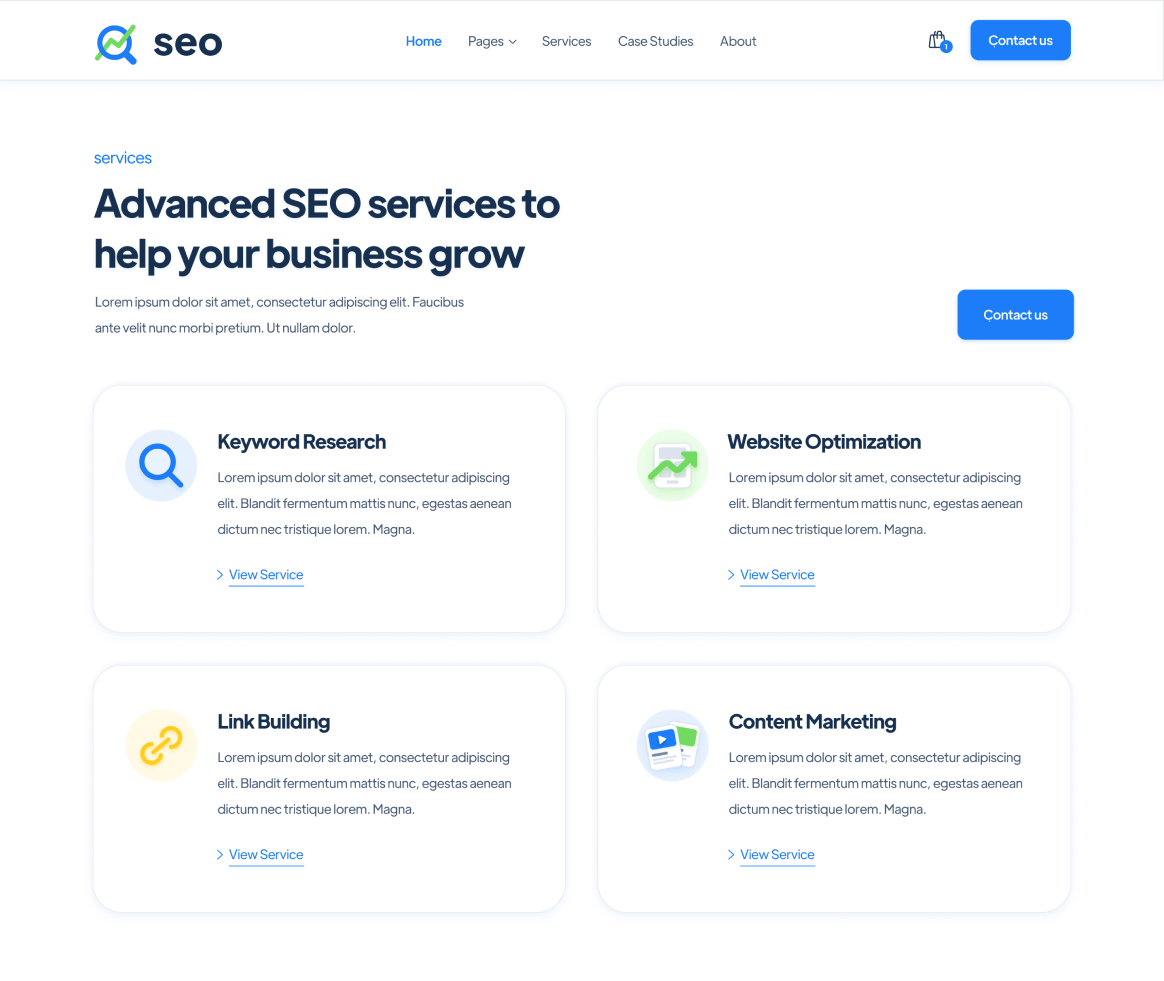 SEO - Services page - SEO Agency Webflow Template
