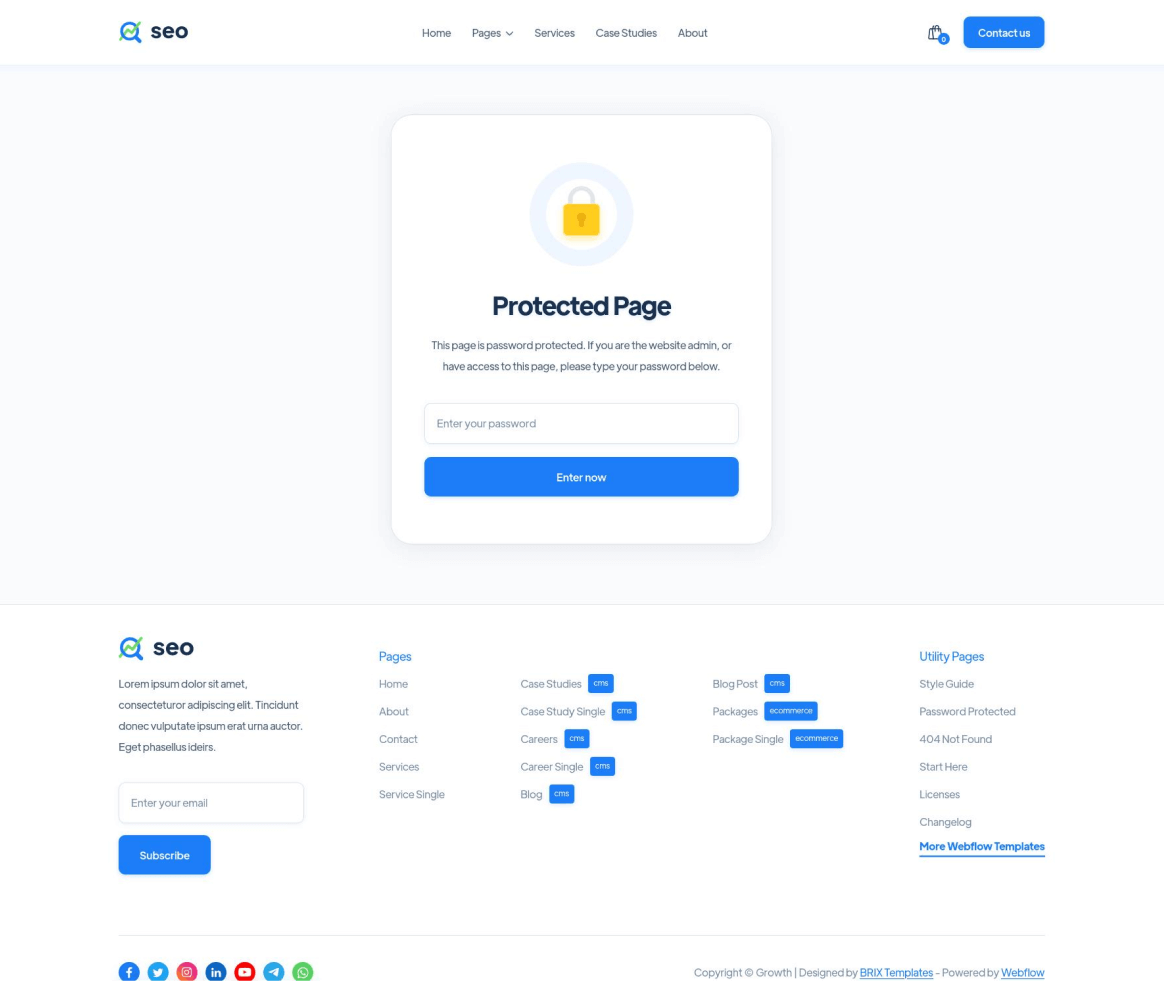 SEO - Password Protected page - SEO Agency Webflow Template