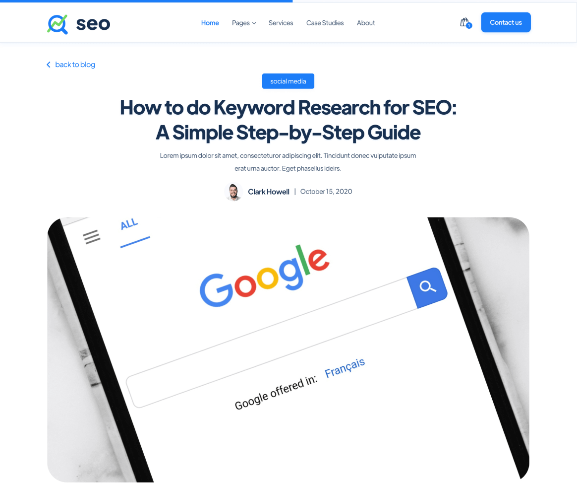 SEO - Blog Post page - SEO Agency Webflow Template