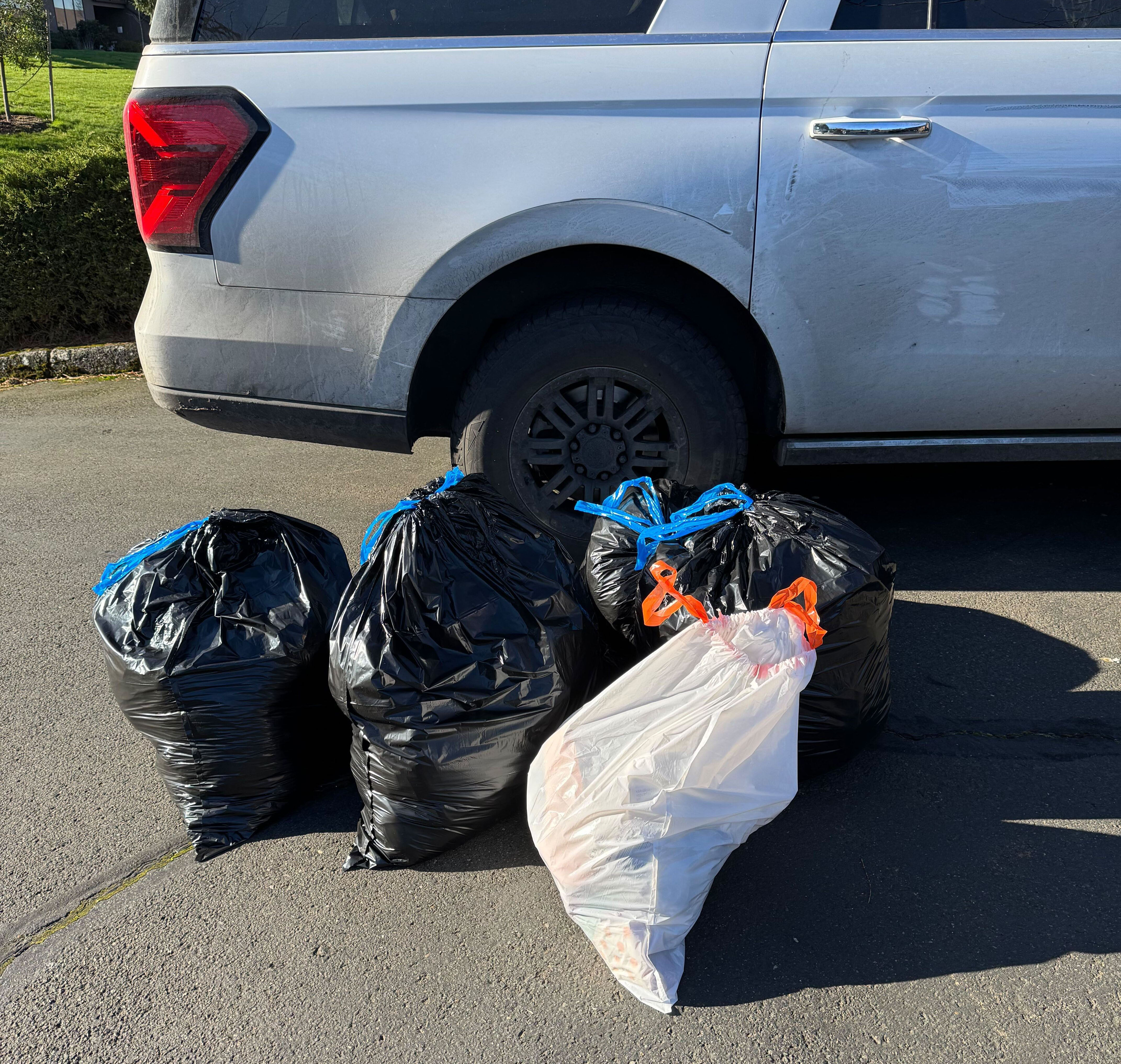 Person clearing clutter