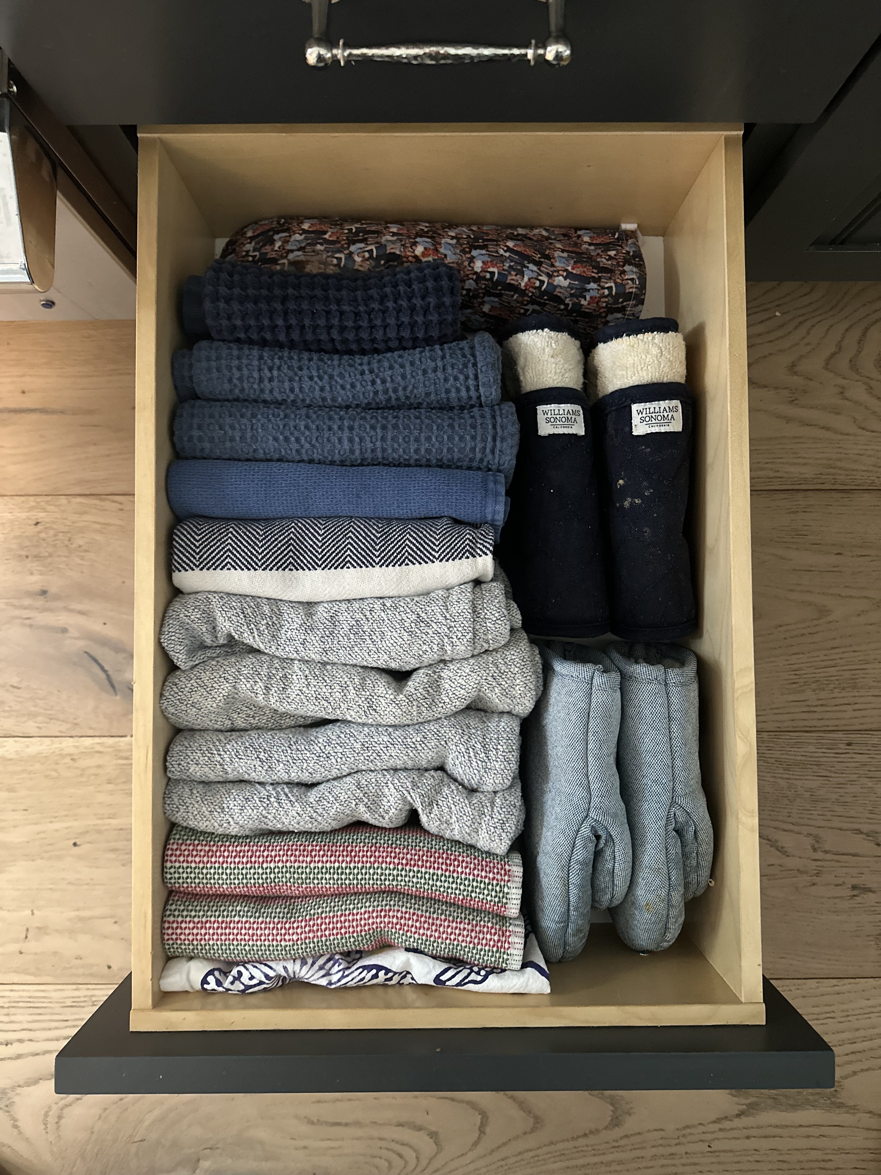 Organized kitchen drawer with dividers