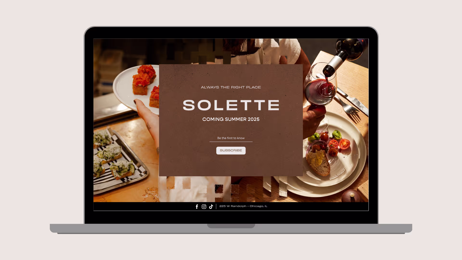 a laptop with Solette coming soon landing page on
