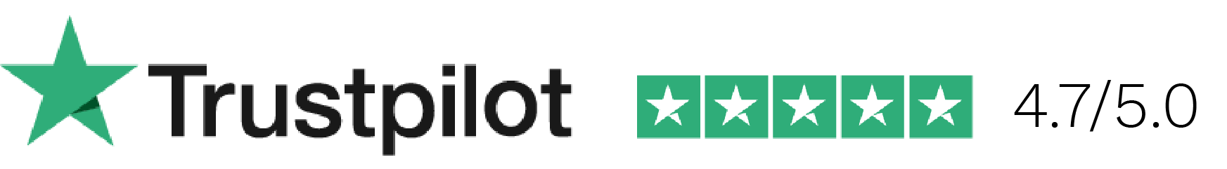trustpilot logo showing 4.8 out of 5 stars