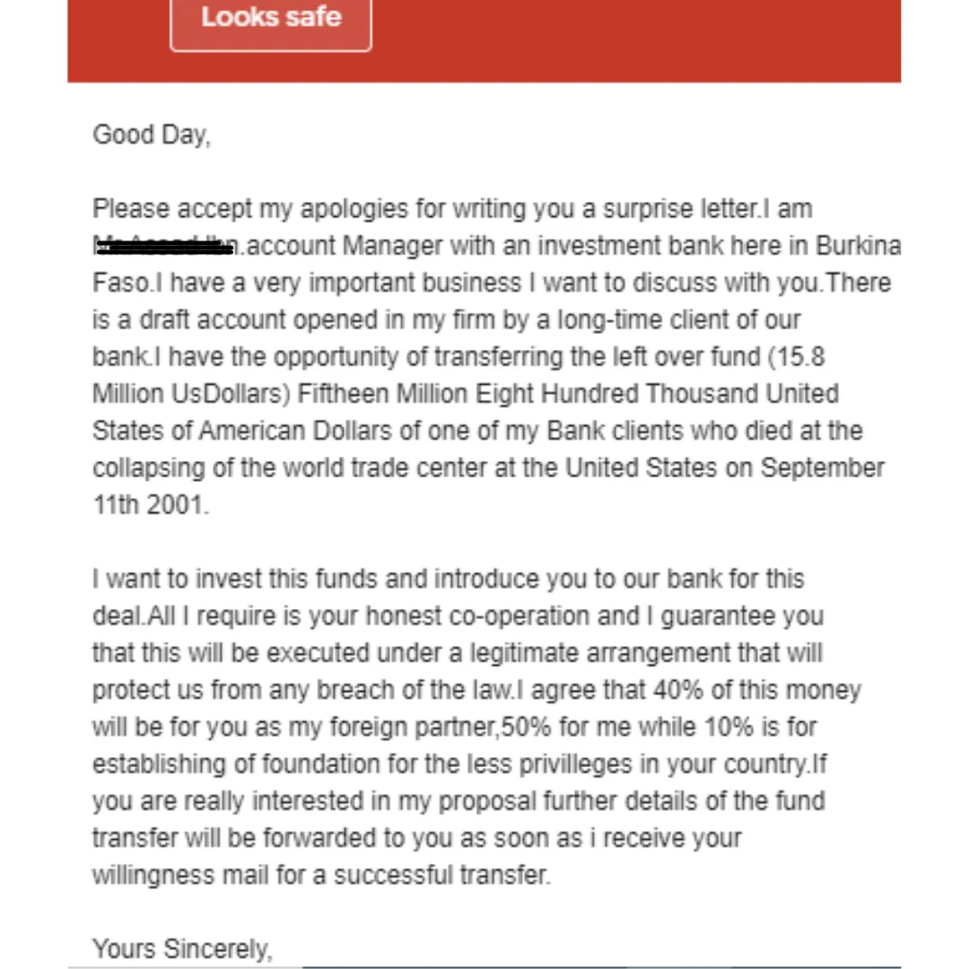 Phishing Email Sample 1A