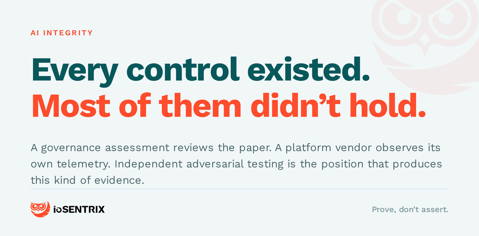 Every control existed. Most of them did not hold.
