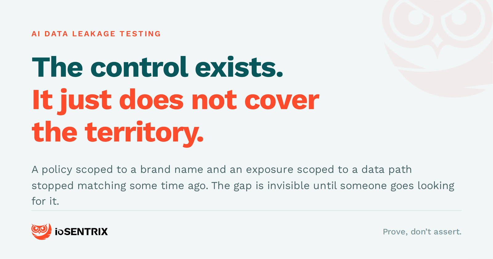 The control exists. It just does not cover the territory.