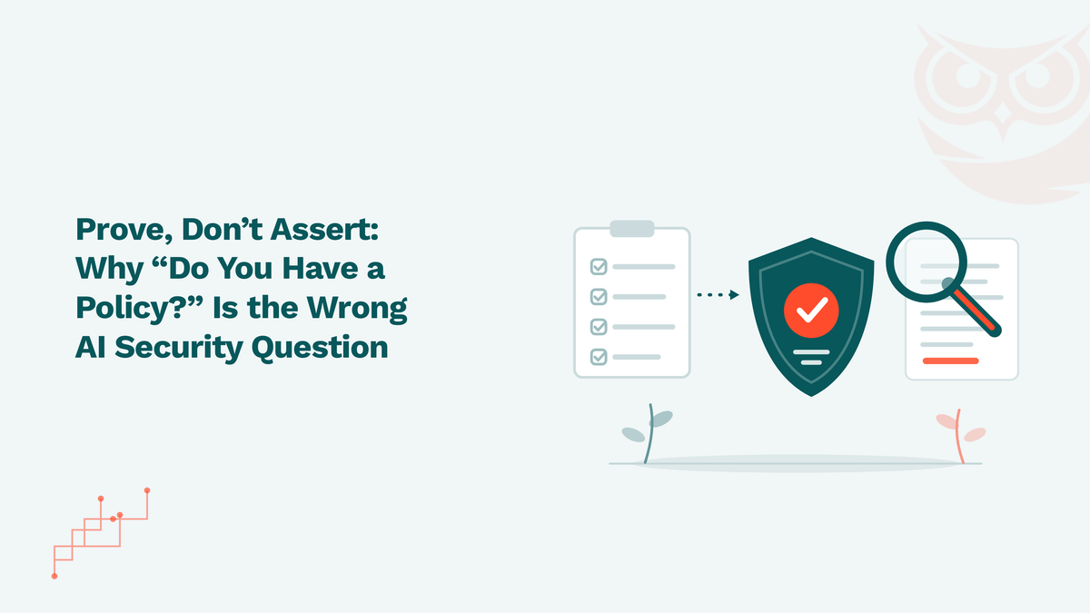 Illustration of a ticked questionnaire, a shield with a verified seal, and an evidence document under a magnifying glass