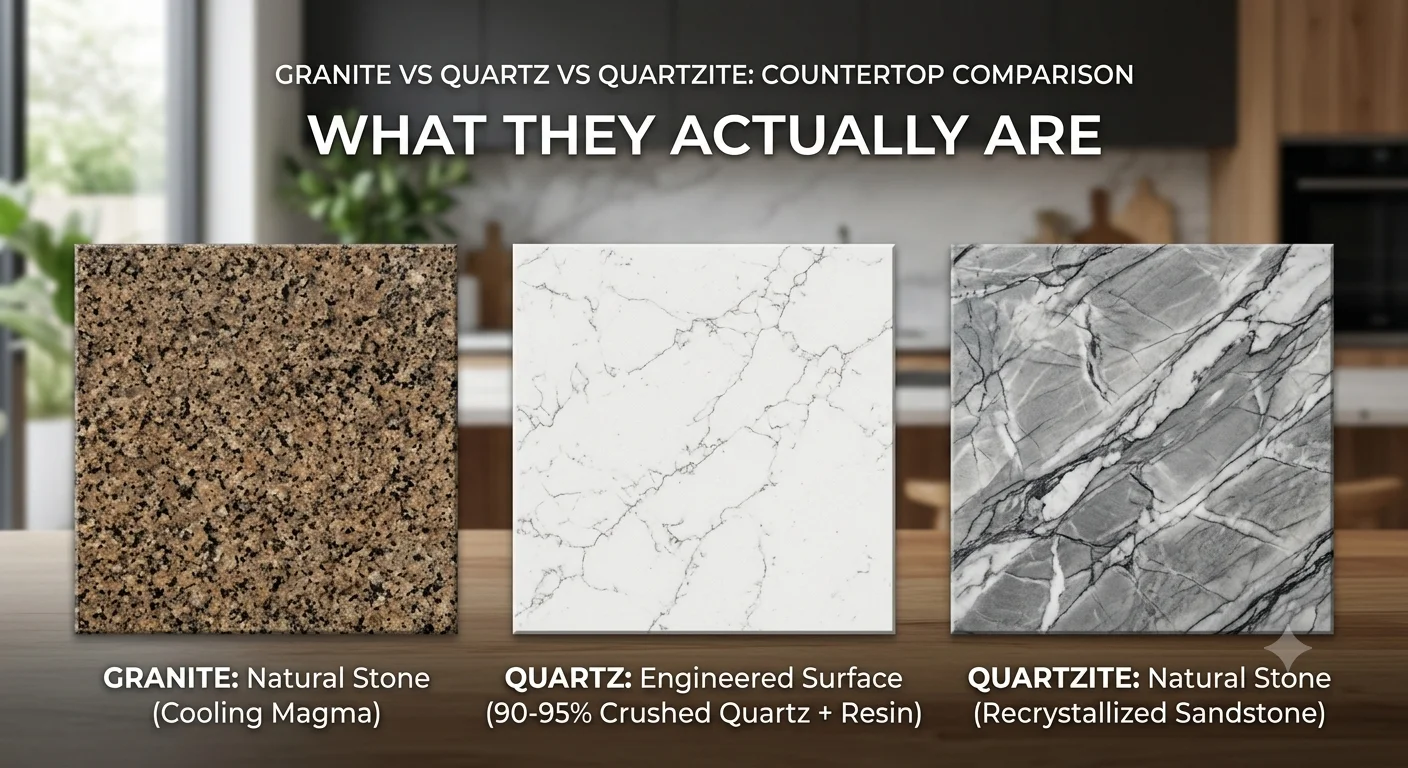 What granite, quartz, and quartzite actually are