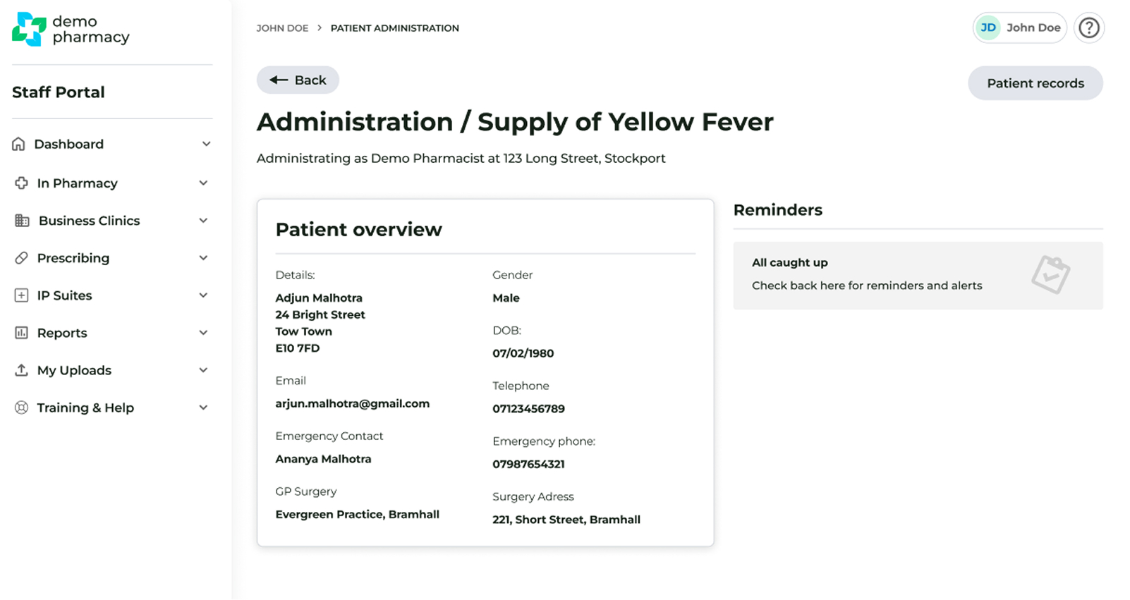 PGD consultation for Yellow Fever