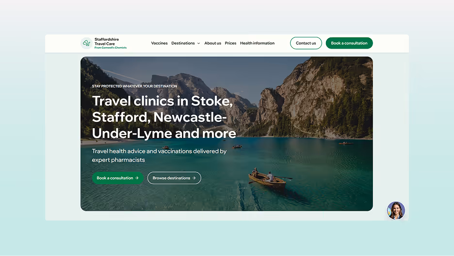 Staffordshire Travel Care website