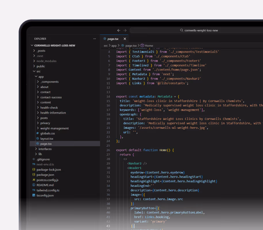 Pharmacy website development code