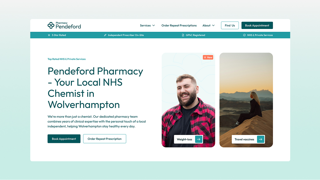 Pendeford Pharmacy homepage