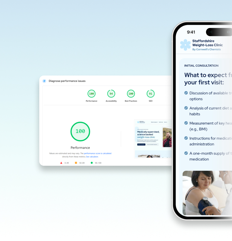 Website with excellent Search Console scores