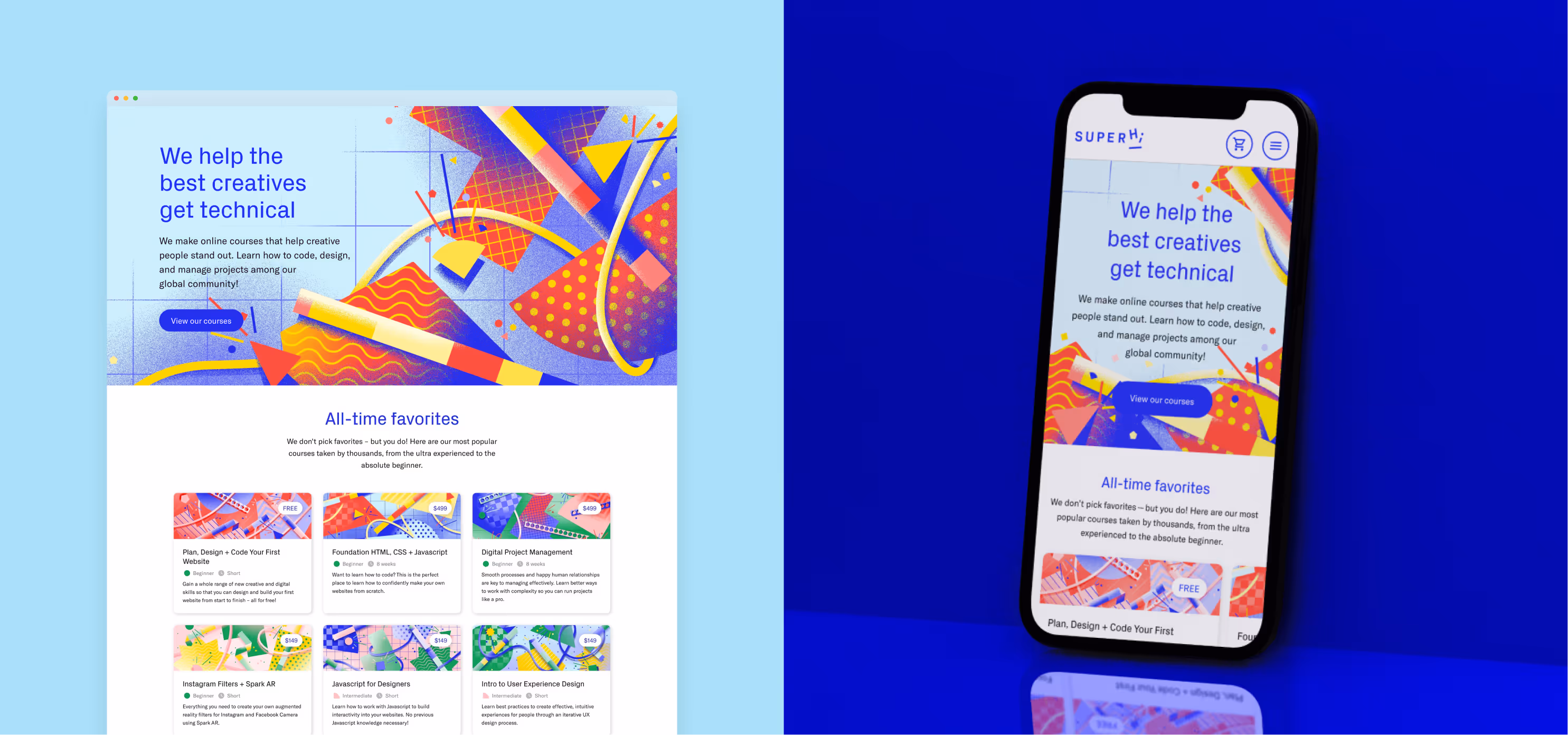 New marketing website design for SuperHi
