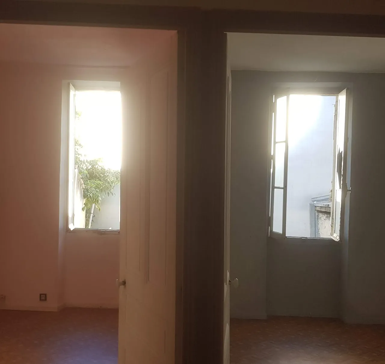 Pièce 2 et chambre 1 sur le plan avant rénovation