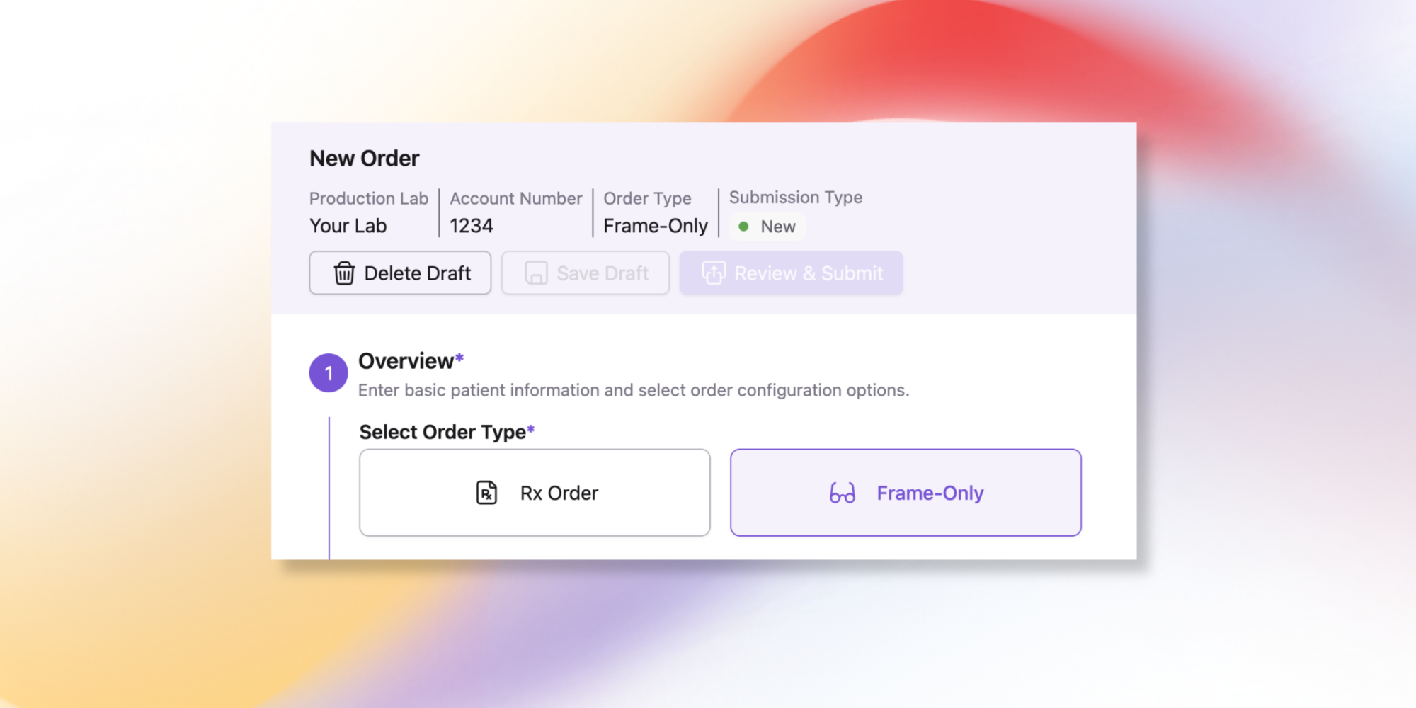 New: Frame Only Orders