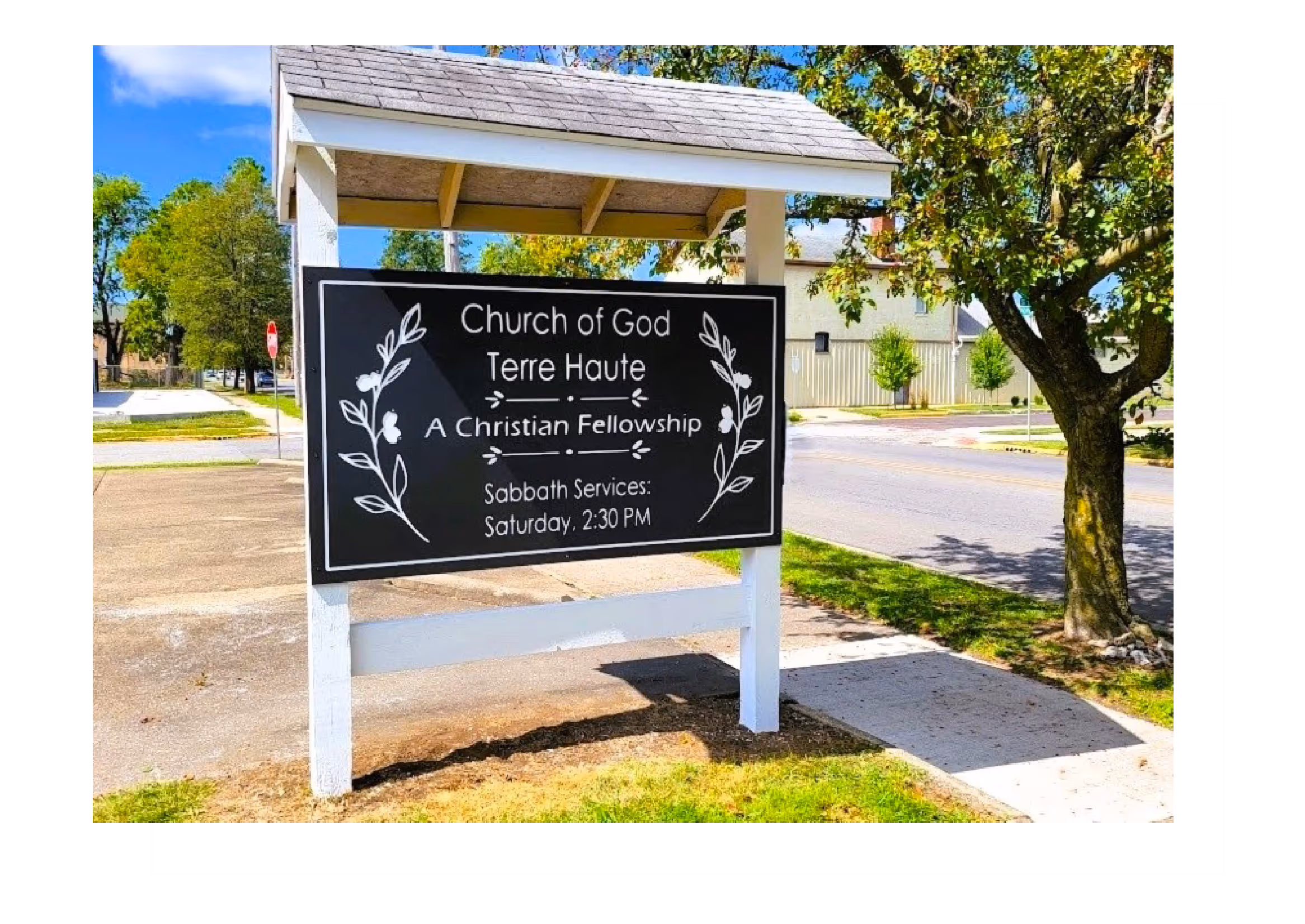 Photo of COGTH church sign located on 1403 Poplar St.