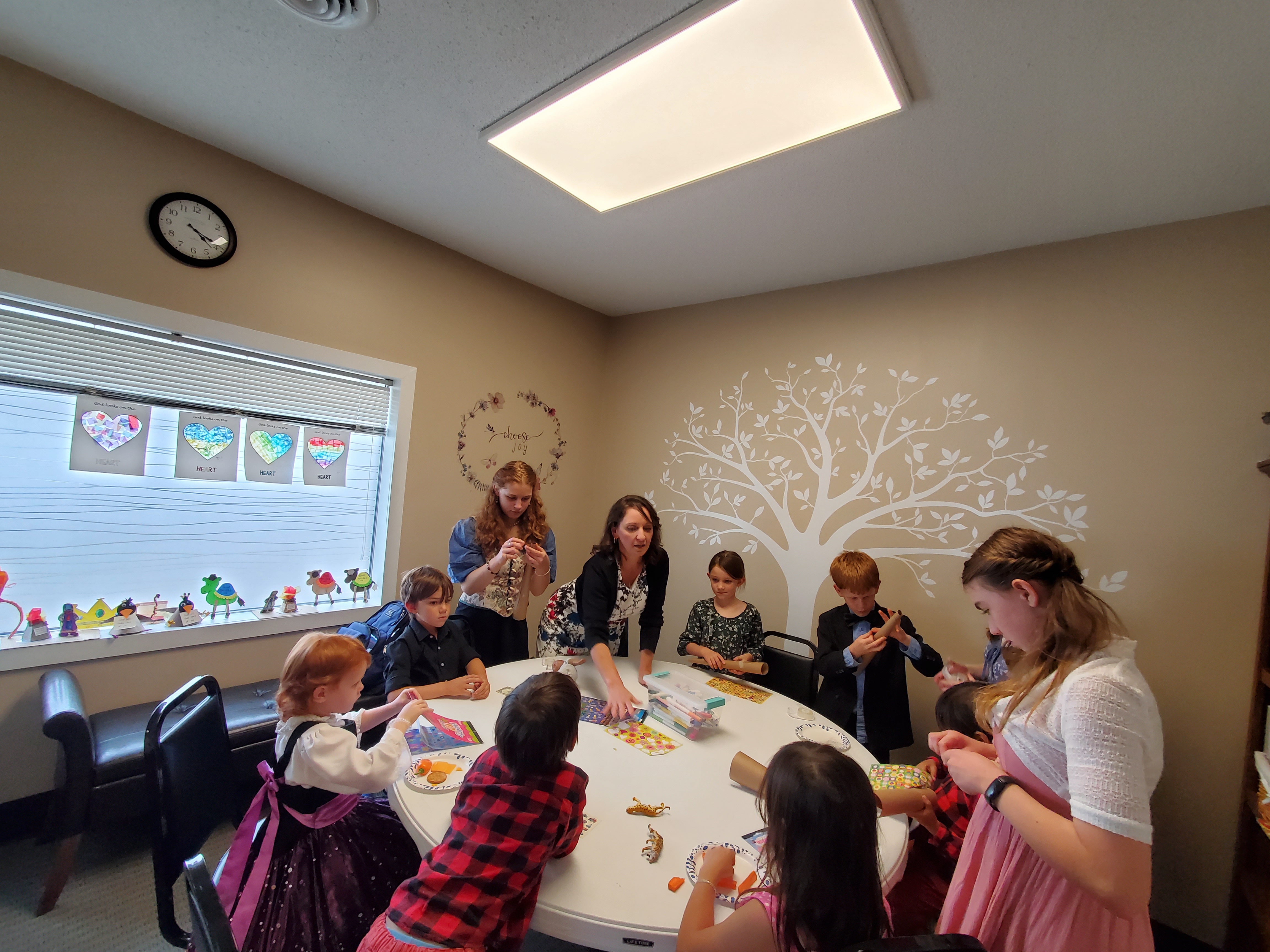 Story and craft time during our children's Sabbath school.