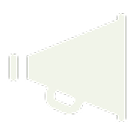 Simple megaphone icon in light color on transparent background.