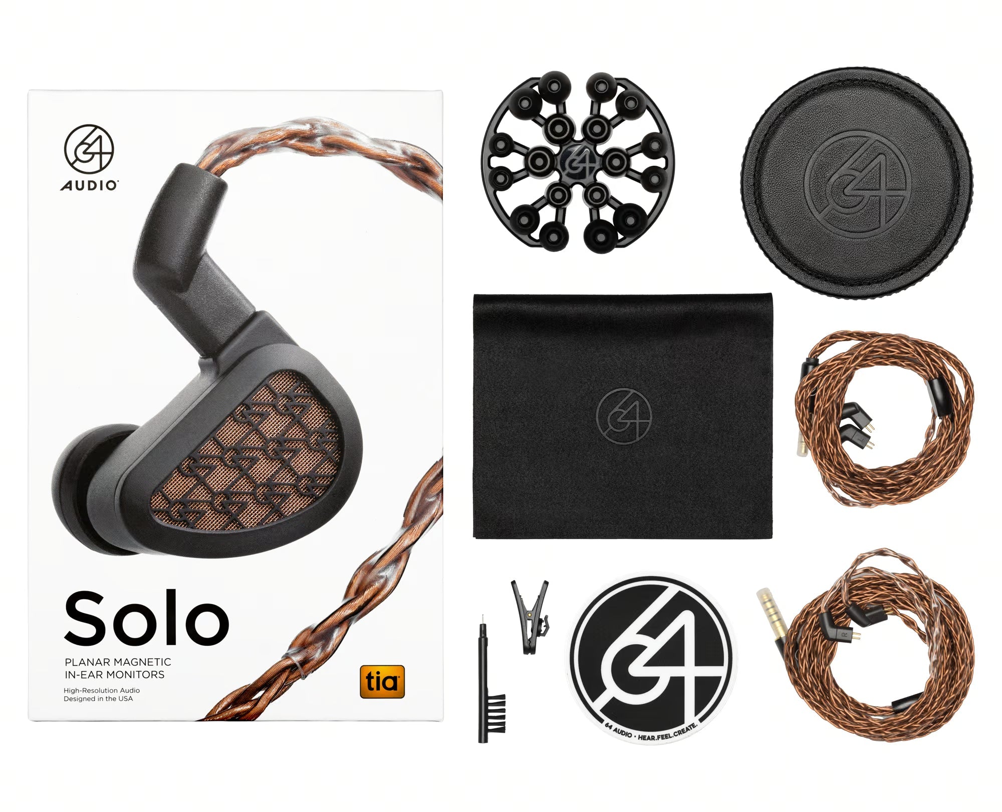 64 Audio Solo Universal Planar Magnetic In-Ear Monitor - Thumbnail 2