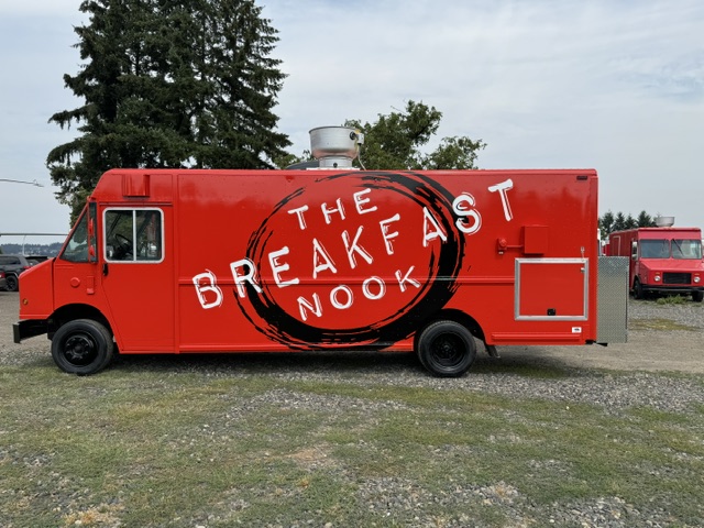 custom red branded food truck in portland
