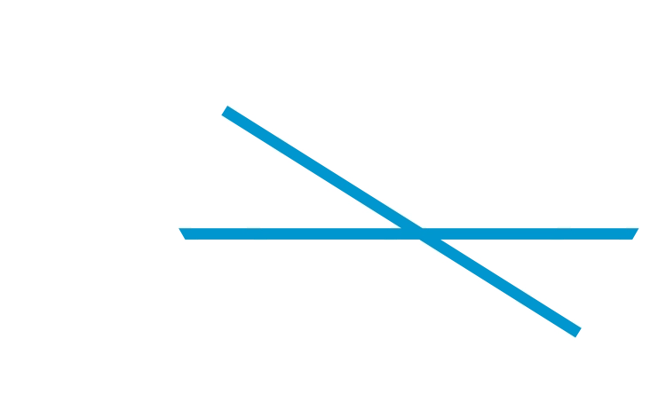 Diagram showing canopy height and light intensity with lines slanting opposite to each other.
