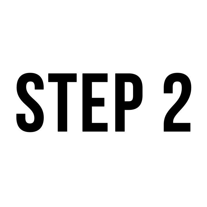 Black text reading 'STEP 2' on a white background.