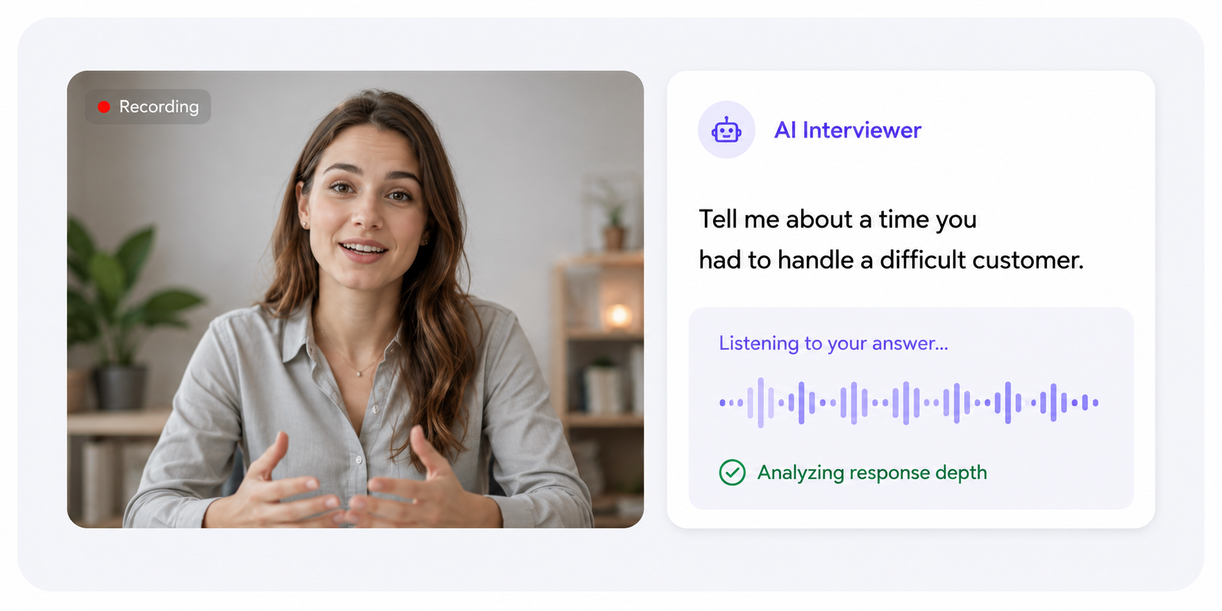 AI interviewer analyzing a candidate response