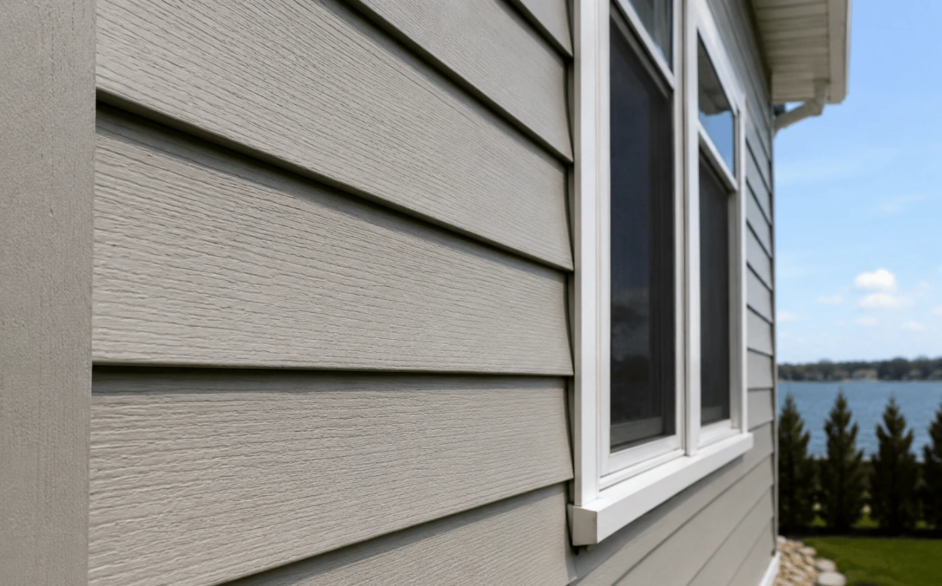 Close-up view of modern residential siding on a Long Island home showing exterior panels exposed to sunlight and daily temperature changes.