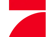 Rote und weiße geometrische Form mit geschwungener Kurve