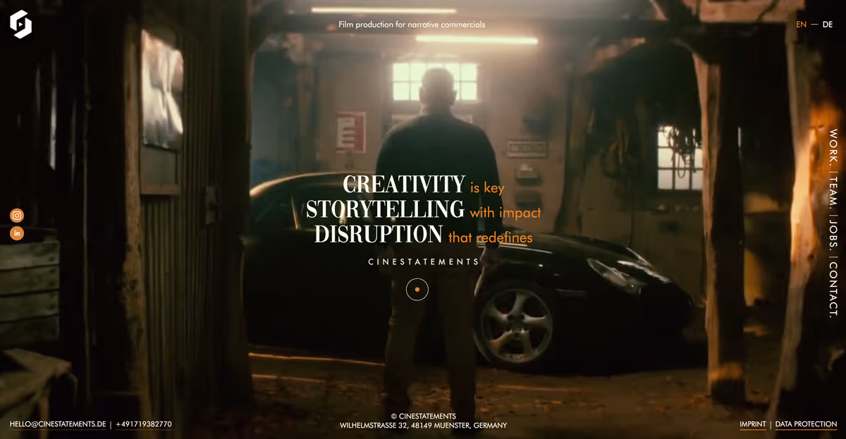 Kreative Filmproduktion mit Disruption und Storytelling in einer Garage