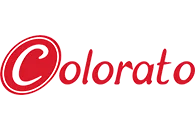 Colorato Logo in roter Schrift mit stilisiertem C-Buchstaben