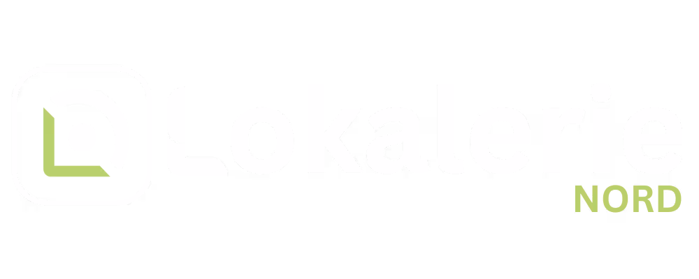Grünes L-Logo und Wort Nord auf weißem Hintergrund