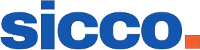 Sicco-Firmenlogo in Blau und Rot mit moderner Typografie