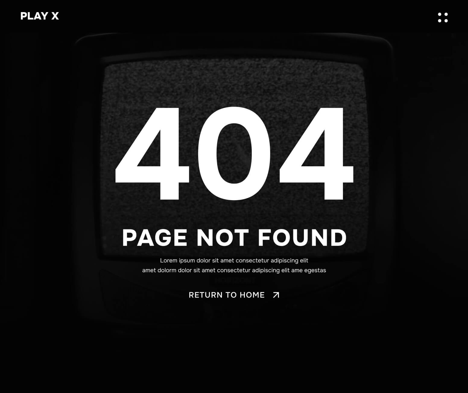 Play X - 404 Page - Video Production Agency Webflow Template