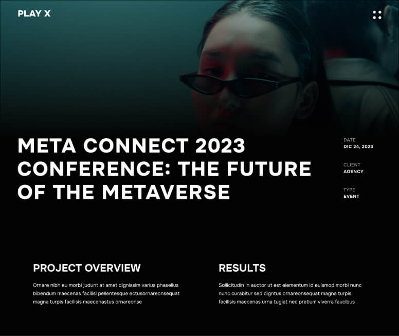 Portfolio Single Page - Play X Webflow Template