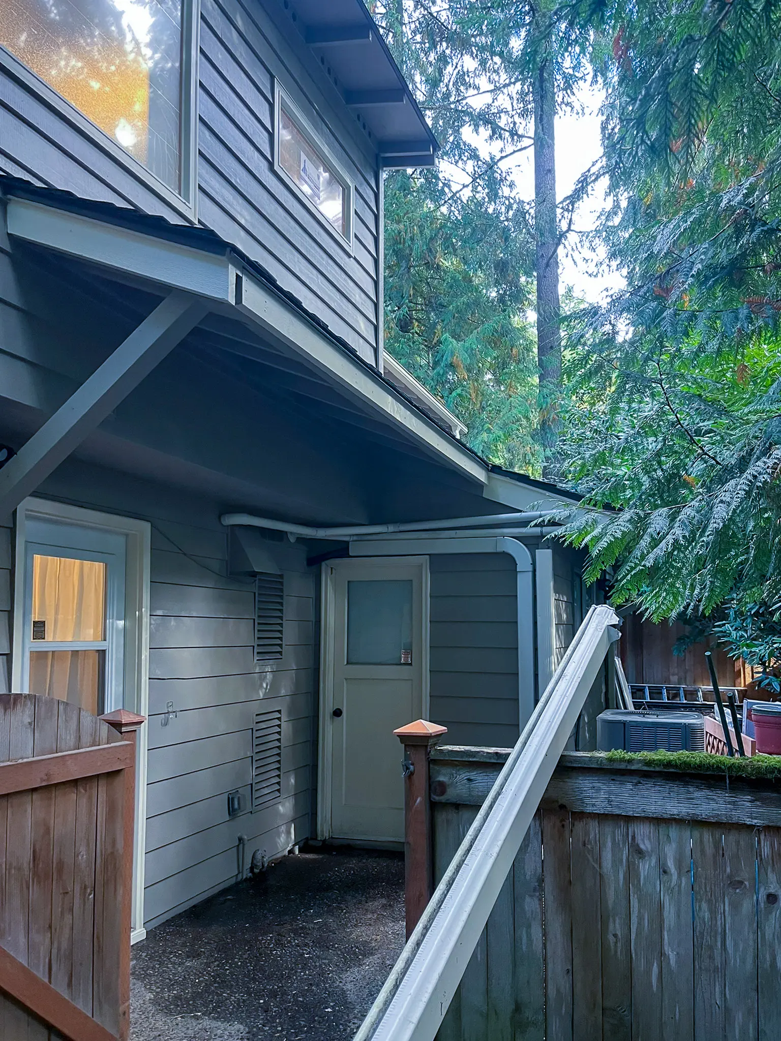 Exterior siding and door at the finished bump-out addition on a Bellevue, WA home.
