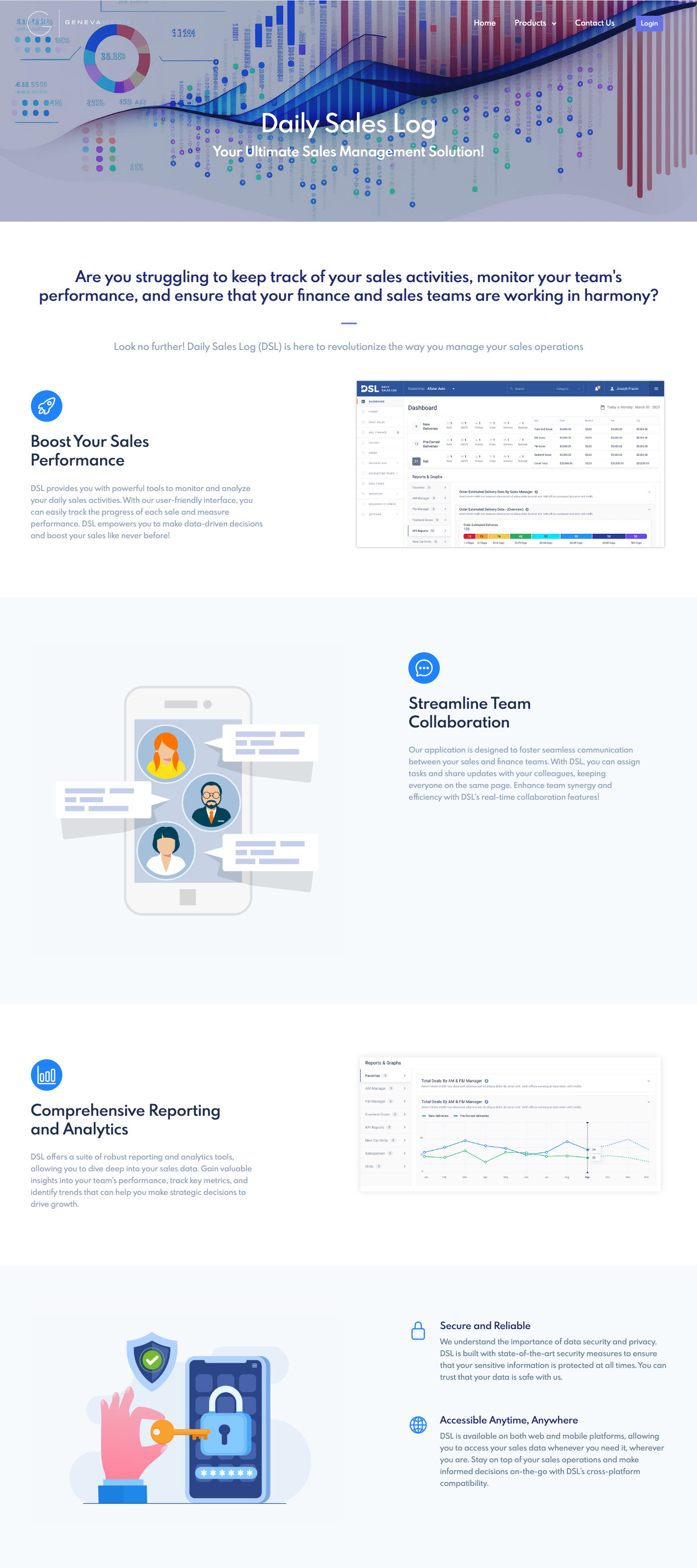 Daily Sales Log Landing Page