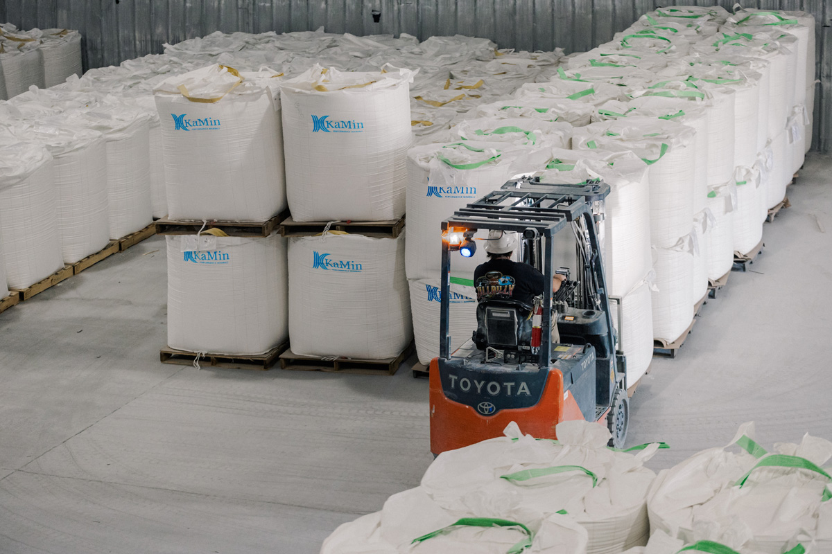 kamin bulk warehousing for kaolin