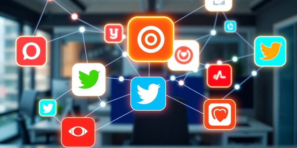 Soziale Medien-Integration in einer modernen digitalen Umgebung.