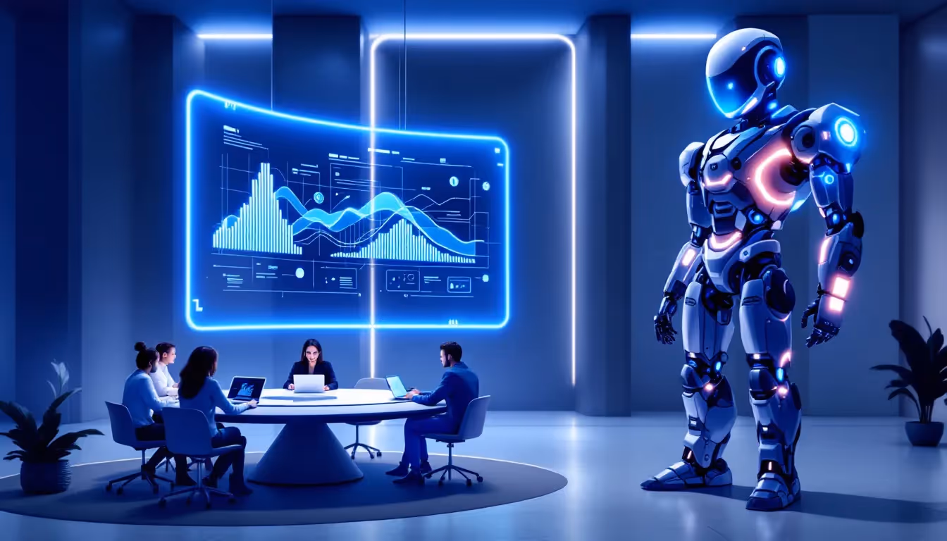 An illustration representing AI SDR tools in a sales environment.