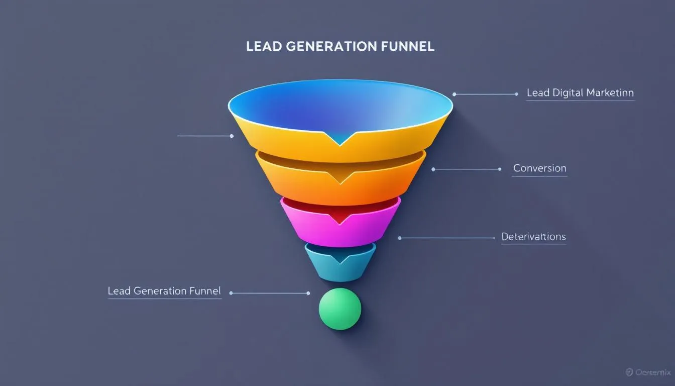 An illustrative representation of the lead generation funnel, showcasing various stages.