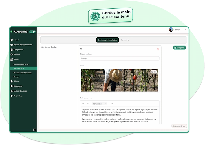 Site internet - gestion contenu Kuupanda