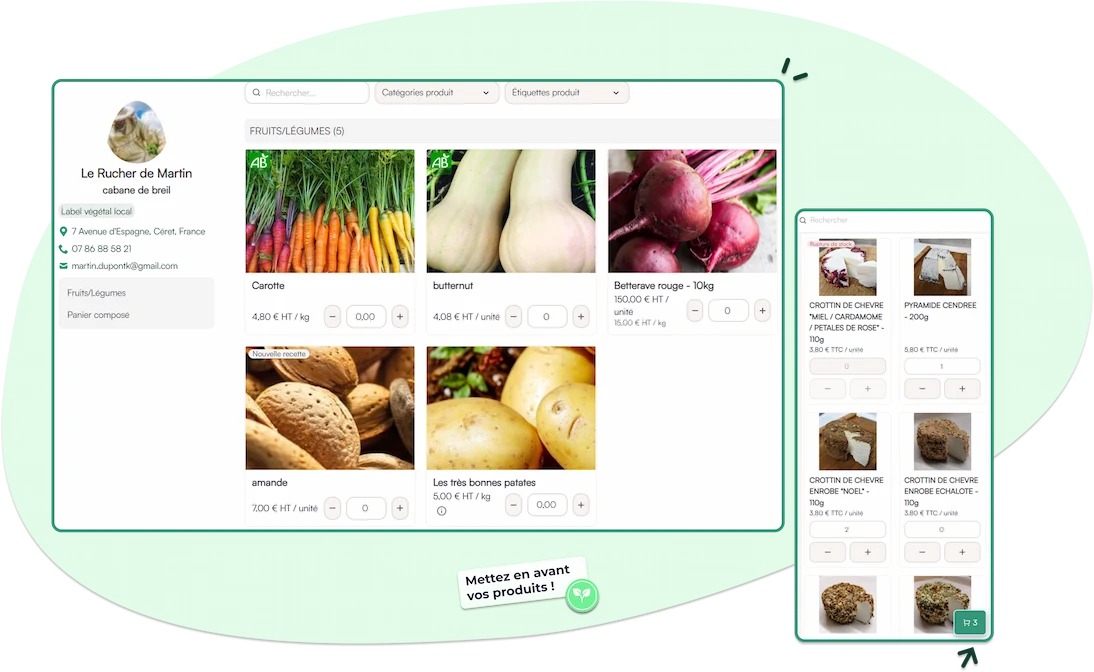 Boutique en ligne pour agriculteurs - Kuupanda