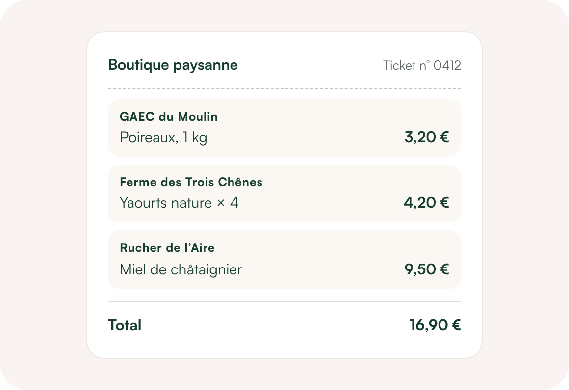 Groupement et boutiques de producteurs - logiciel de caisse