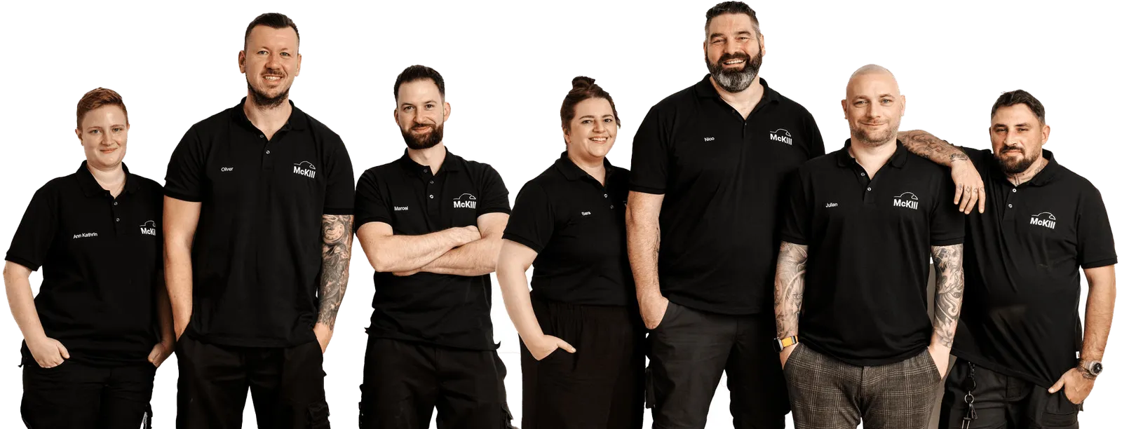 Das McKill Team mit schwarzen Oberteilen