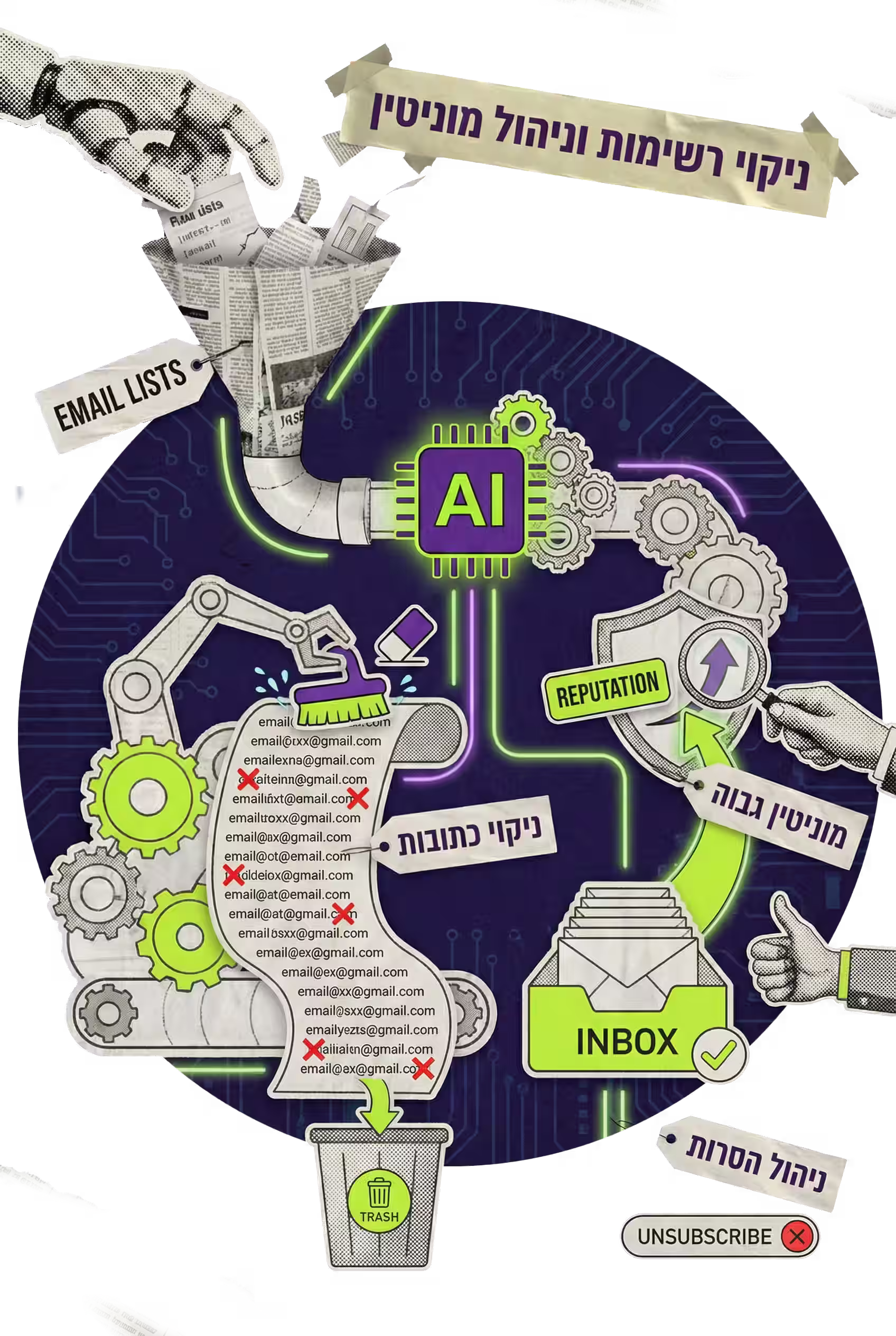ניקוי מסד הנתונים של הדוא"ל והגנה על המוניטין של השולח